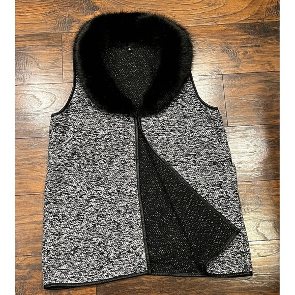 Talbots Removable Faux Fur-Trim Collar Longline Boucle Vest, Women's Size 1X‎ - Picture 4 of 11